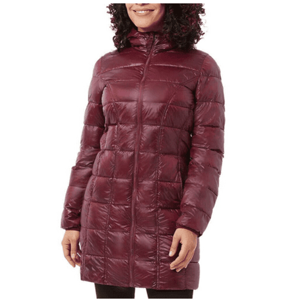 Women's Aventure 3/4 Length Puffer Jacket with Hood - Maroonish - M - NWT
